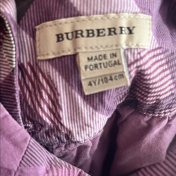 Burberry Purple Plaid Kids Dress - Picture 4 of 5